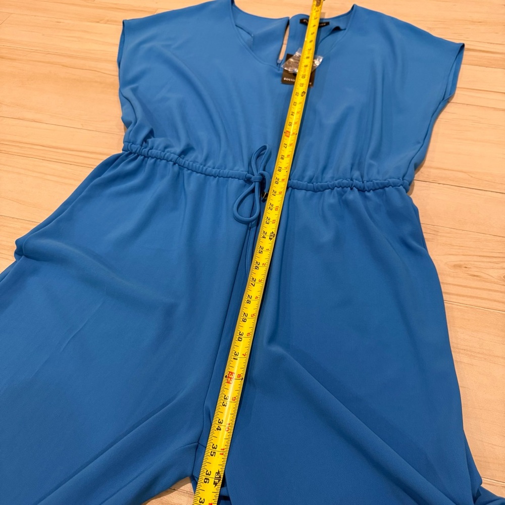Boston Proper Vibrant Blue Capri Short Sleeve Jumpsuit Size XL NWT - Picture 8 of 12